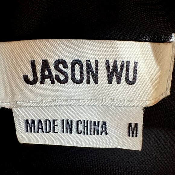 Jason Wu Black Silky Satin Tortoiseshell Chain Strap Halter Neck Midi Dress Sz M - Picture 6 of 11